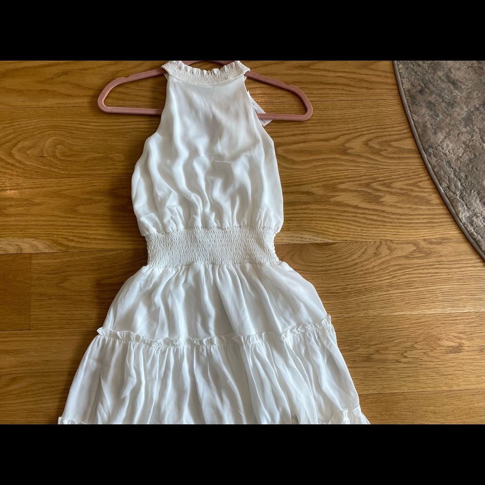 NWT She + Sky White High Neck tiered mini dress!